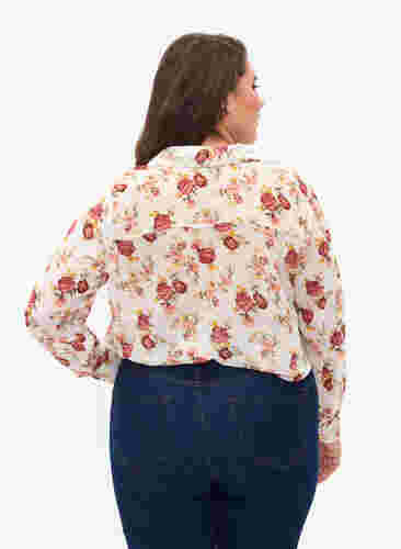 FLASH - Langermet skjorte med blomstermønster, Off White Flower, Model image number 1