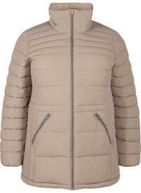 Kort pufferjakke med lommer, Beige Kort pufferjakke med lommer