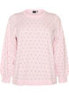 Strikkebluse med sm&aring; prikker, Rosa, Packshot image number 0