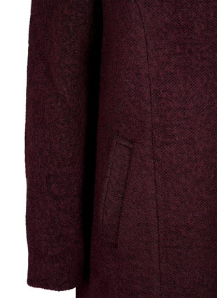 Zizzi Melert bouclékåpe med glidelås, Tawny Port Mel., Packshot image number 3