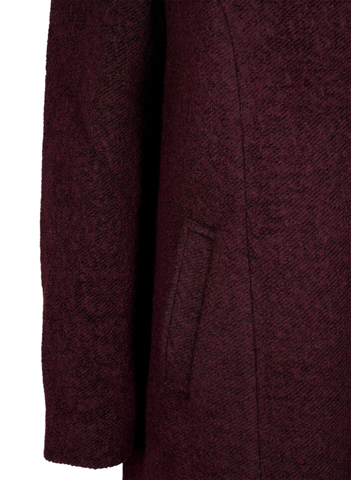 Melert bouclékåpe med glidelås, Tawny Port Mel., Packshot image number 3