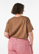 100% bomulls T-skjorte med korte ermer og trykk, Brun, Model image number 2
