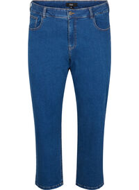 Cropped Vera jeans med straight fit, Blå Cropped Vera jeans med straight fit