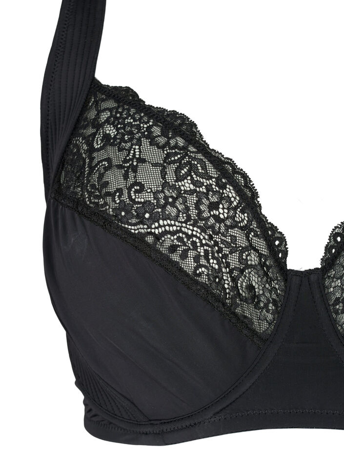 Heldekkende BH med polstrede stropper, Black, Packshot