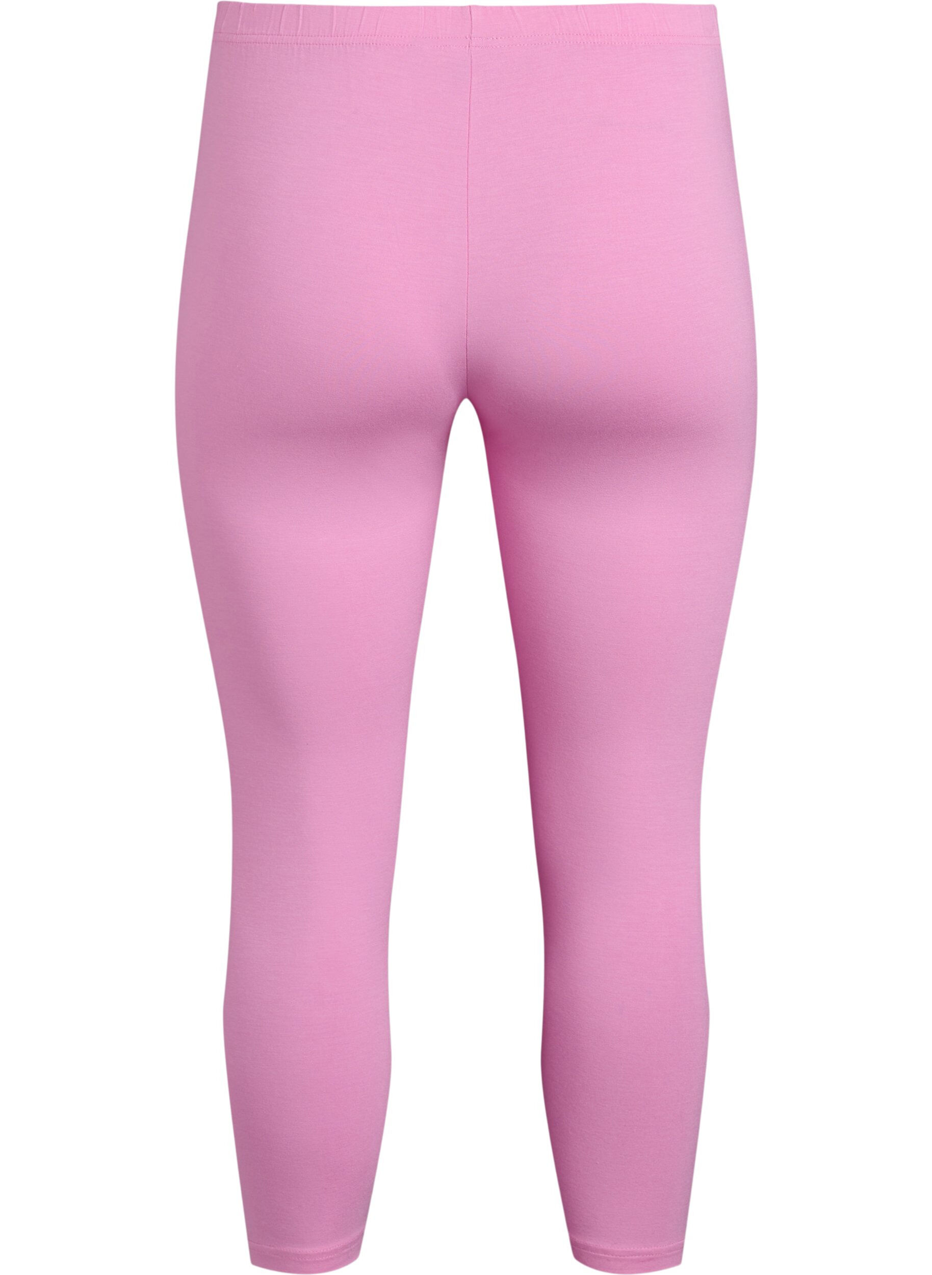 ZizziBasisleggings i viskose med 3/4-lengde, Rosa, Packshot image number 1