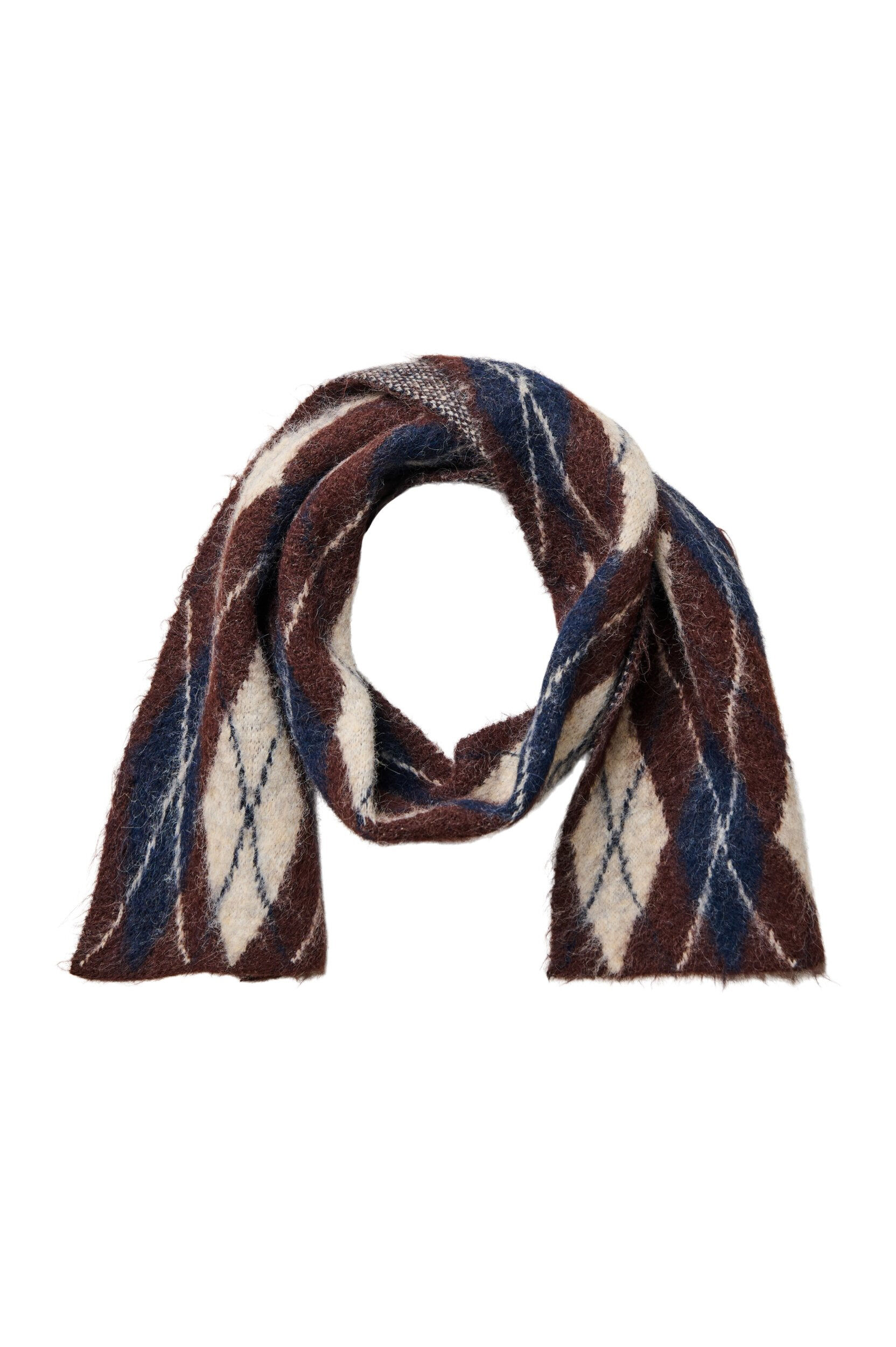 ZizziRutete skjerf, Brun, Packshot image number 0