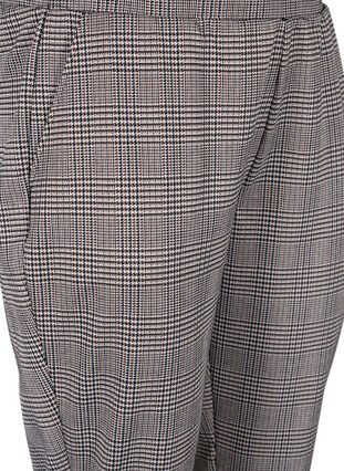 Cropped Maddison bukser med rutete mønster, Beige Brown Check, Packshot image number 2