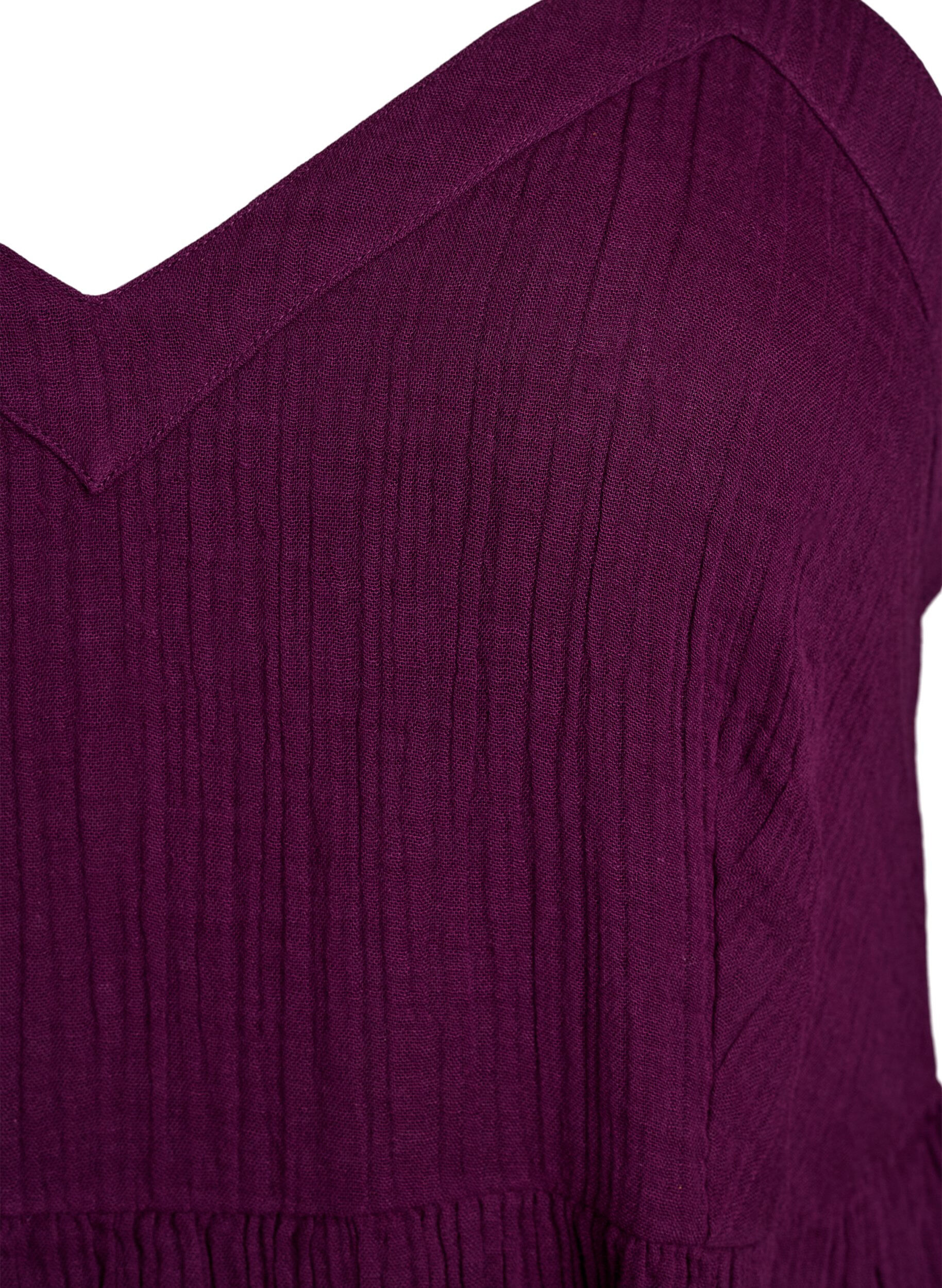 Zizzi Strandkjole i bomull med smale stropper, Lilla, Packshot image number 2