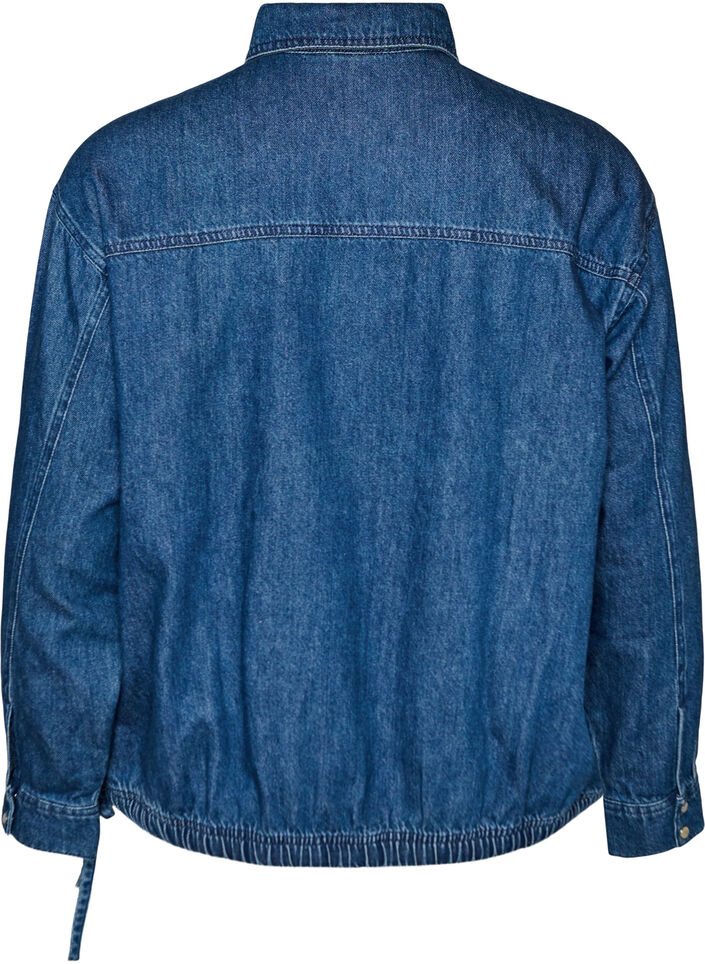 Denimbluse med ballongfasong, Bl&aring;, Packshot