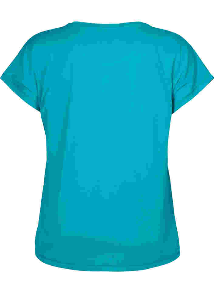 Kortermet trenings T-skjorte, Deep Peacock Blue, Packshot image number 1
