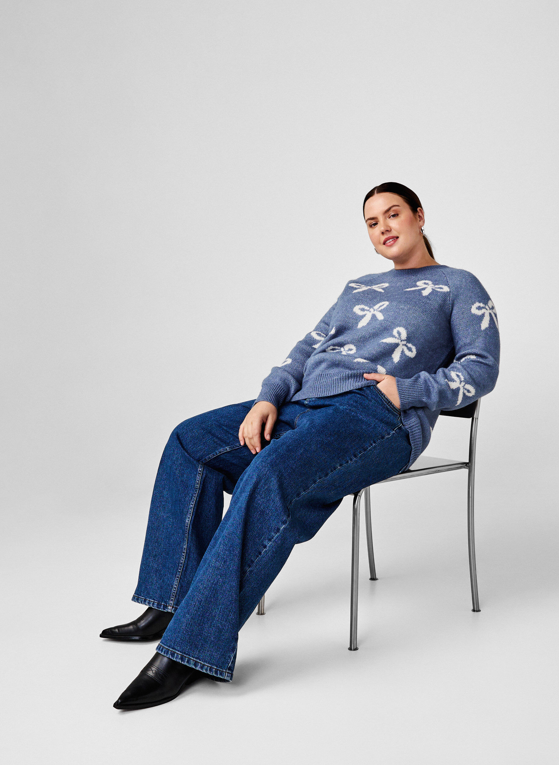 Zizzi Strikkegenser med sl&oslash;yfer, Bering S. Birch Comb, Image image number 0