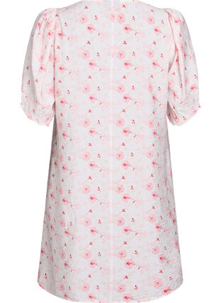 Zizzi Kort A-linjekjole med blomsterprint, Rosa, Packshot image number 1