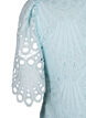 Heklet kjole med korte ermer, Delicate Blue, Packshot image number 3