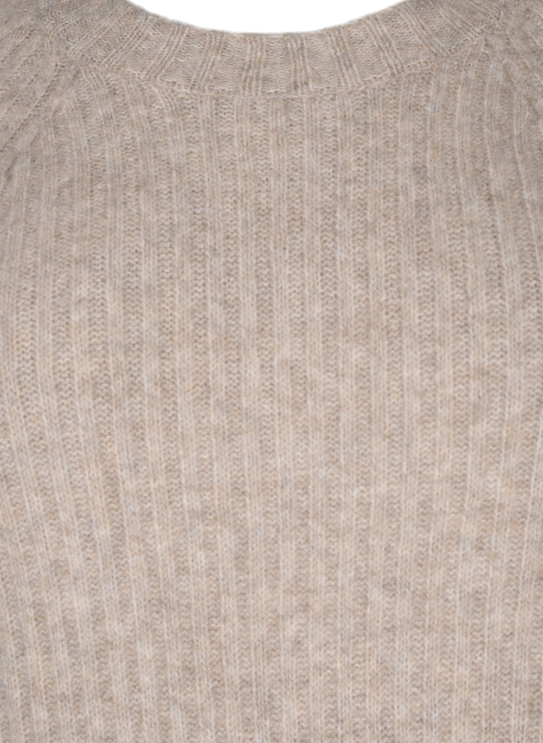 ZizziRibbestrikket kjole med splitt, Simply Taupe Mel., Packshot image number 2