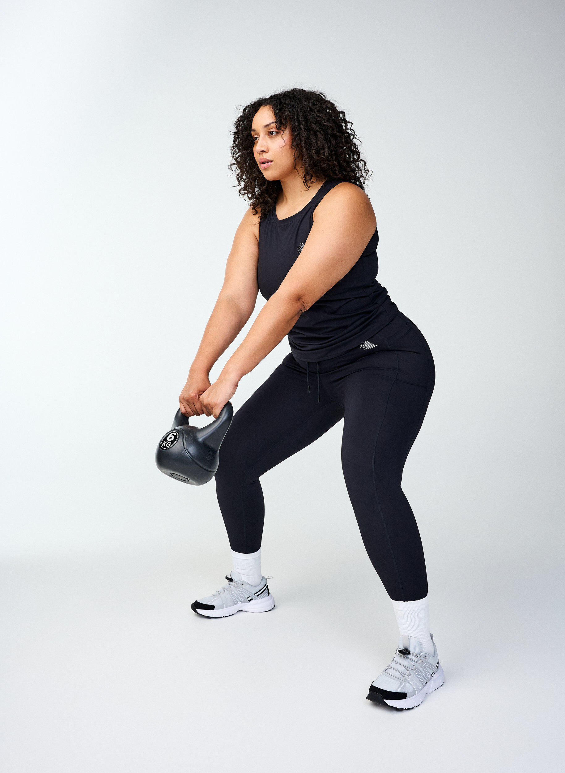 Zizzi 7/8-treningstights med lommer, Svart, Image image number 1