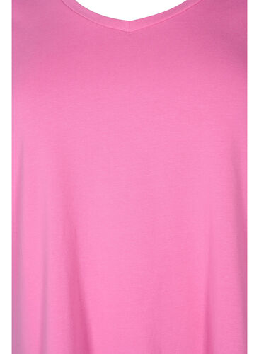 Ensfarget basis T-skjorte i bomull, Wild Orchid, Packshot image number 2