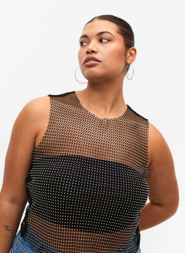 Ermeløs topp med stener, Black, Model image number 2