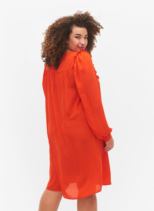 Langermet kjole med volanger, Orange.com, Model image number 1