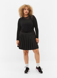 Padel/tennisskjørt i plissé, Black, Model
