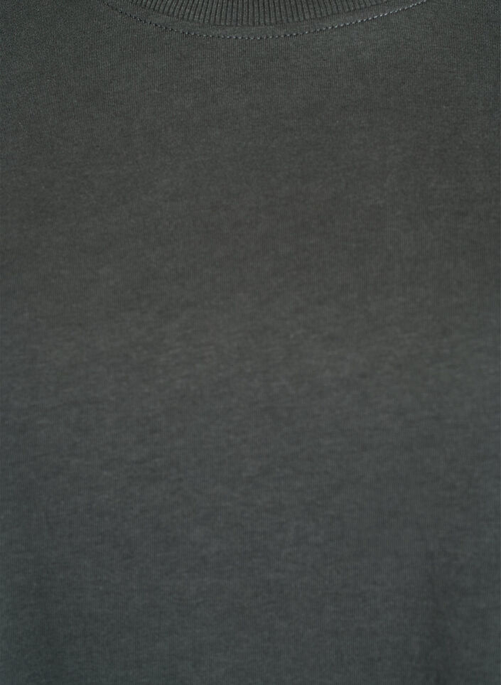 Basic T-skjorte i bomull med rund hals, Gr&oslash;nn, Packshot image number 2