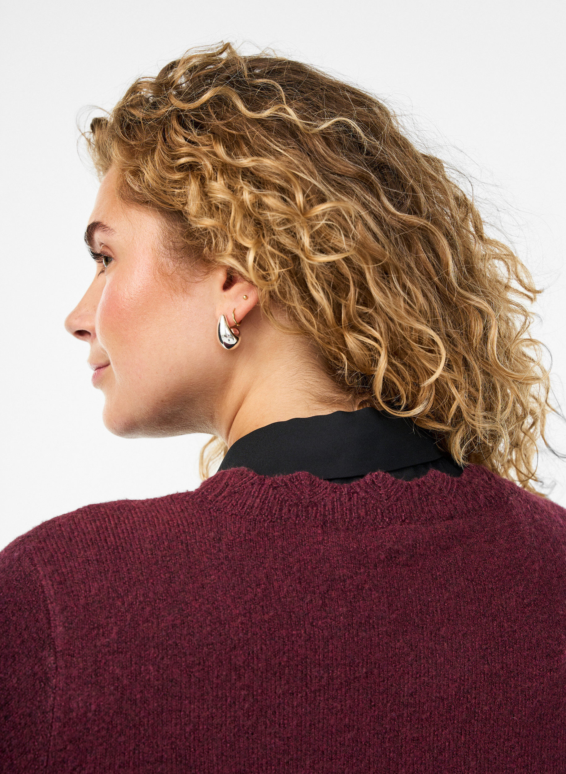 Zizzi Krageinnlegg med avtakbart slips, Svart, Model image number 1