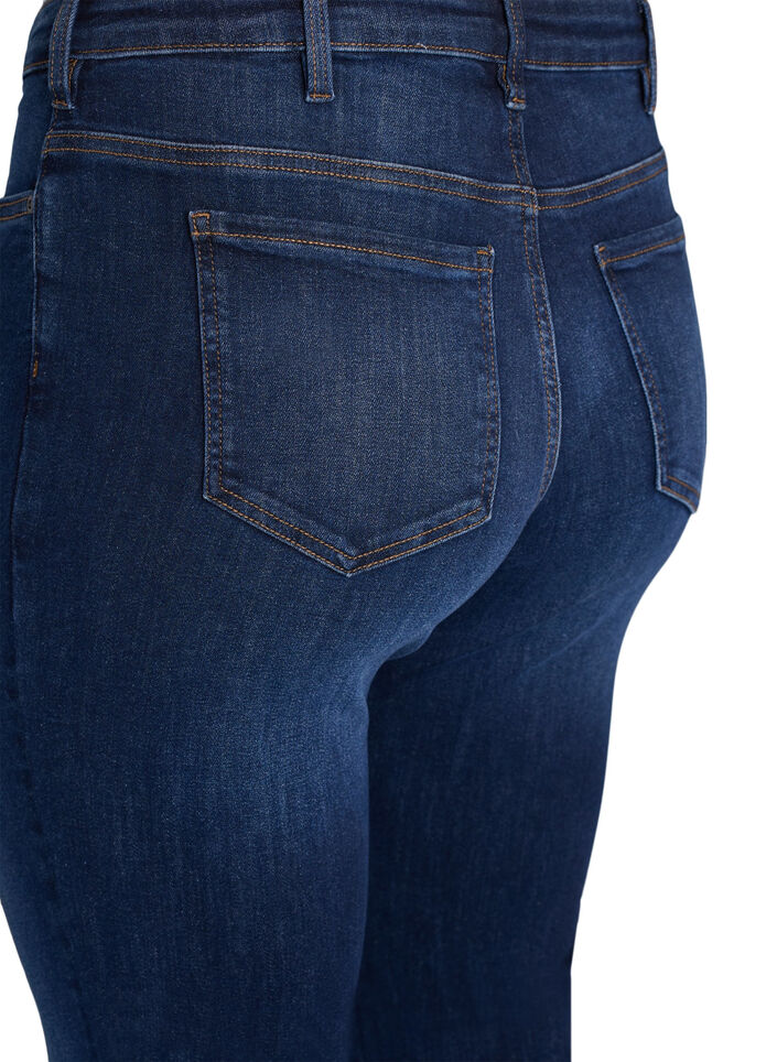 Slim fit jeans med vanlig midje, Dark Blue, Packshot image number 3