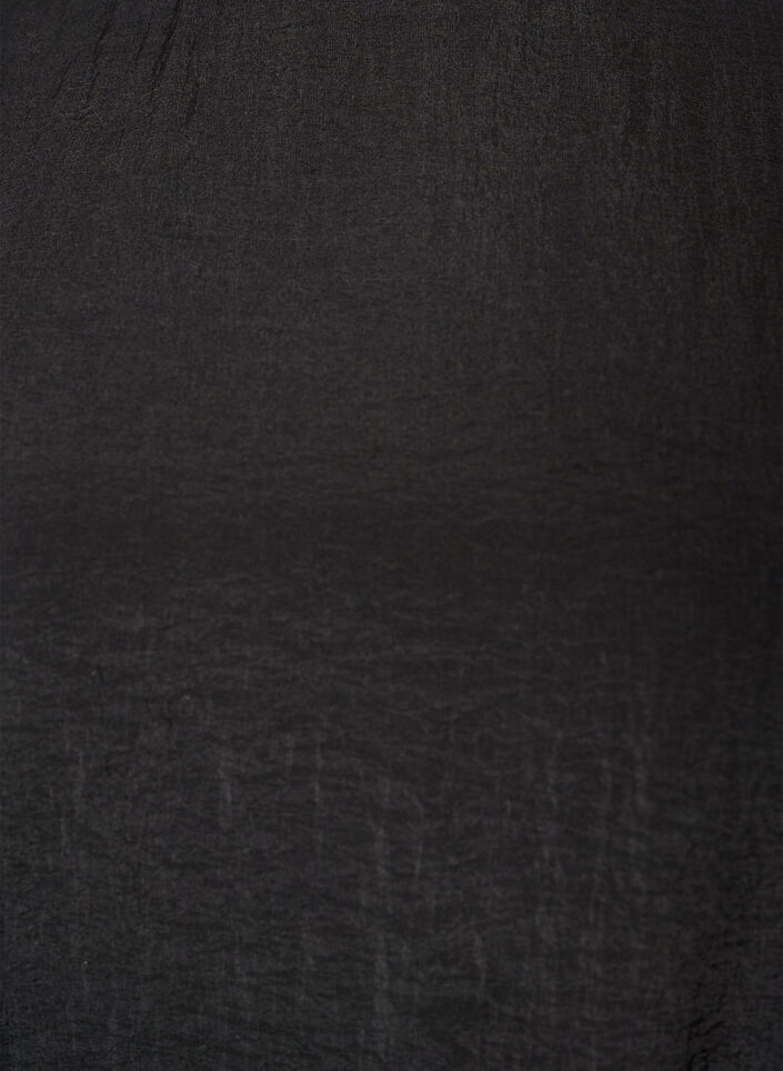 Ankellang kjole med flagrende ermer og knytebelte, Svart, Packshot image number 2