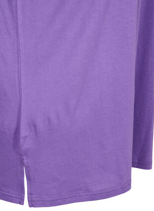 Ensfarget oversized T-skjorte med V-hals, Deep Lavender, Packshot image number 3