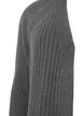 Lang cardigan i ribbestrikk, Dark Grey Melange, Packshot image number 2