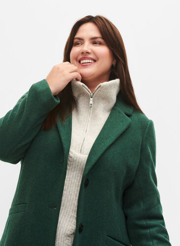 Kåpe med knapper og lommer, Trekking Green Mel, Model image number 2
