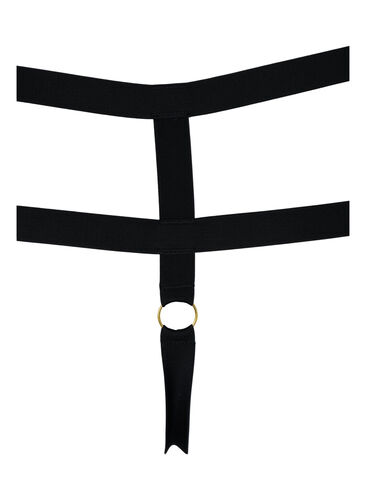 Coated g-streng med string, Black, Packshot image number 2