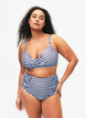 Bikinitruse med høy midje og striper, Blå, Model image number 0