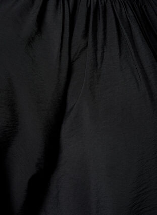 A-formet viskose bluse med 3/4-ermer, Black, Packshot image number 3