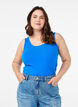 Ensfarget basic topp i bomull, Bl&aring;, Model image number 0