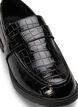Croco-loafers med bred passform i skinn, Black, Packshot image number 3