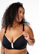 Bikinitopp med rynker og kontrastdetaljer, Svart, Model image number 2