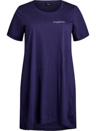 Lang natt- T-skjorte i &oslash;kologisk bomull med trykk, Bl&aring;