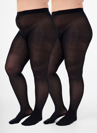 Strømpebukser i 60 denier, 2 stk., Black, Packshot image number 0