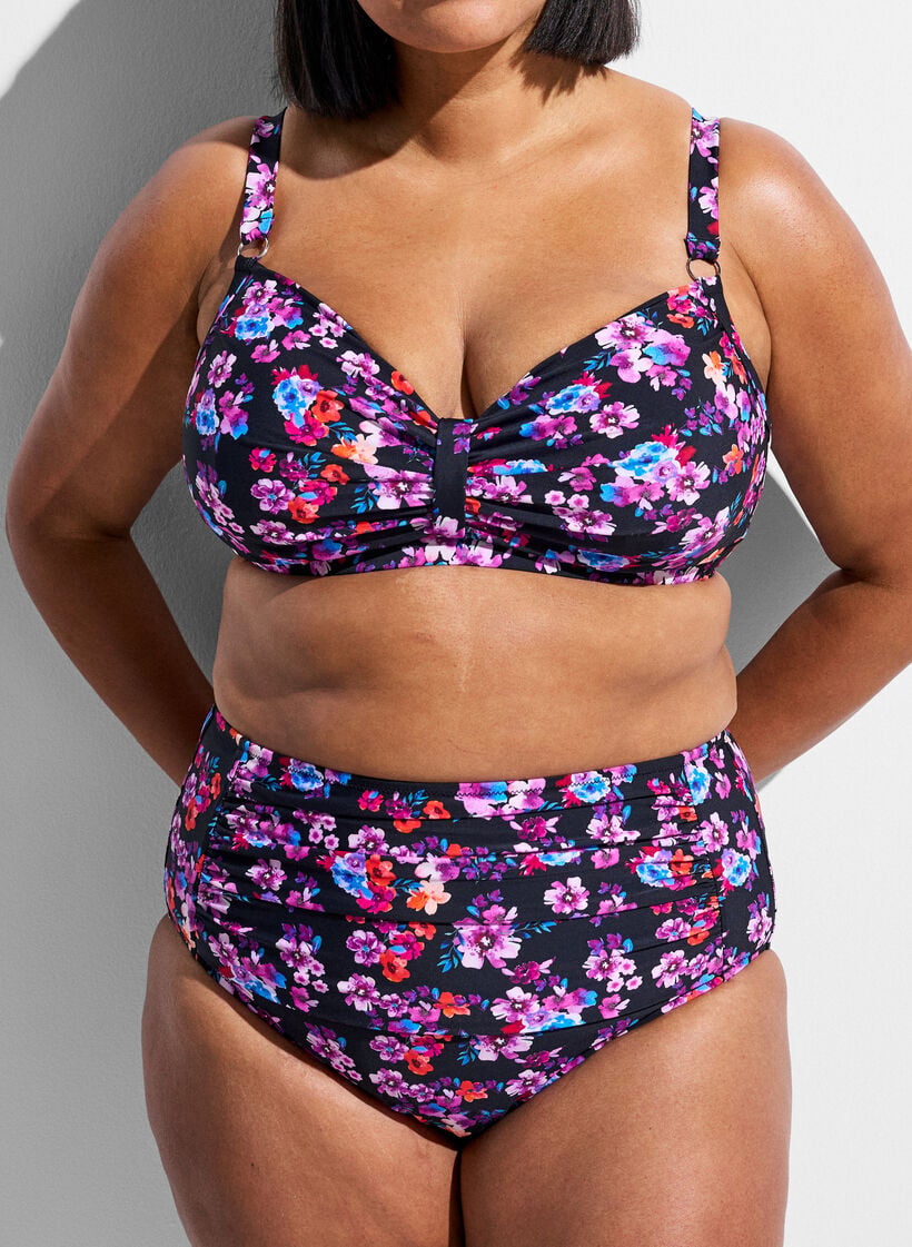 Bikinioverdel med b&oslash;yle og m&oslash;nster, Lilla, Model image number 3