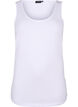 Ensfarget basic topp i bomull, Hvit, Packshot image number 0