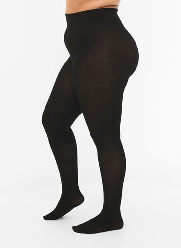 Zizzi 150 denier strømpebukser med kasjmir og viskose, Svart, Model image number 0
