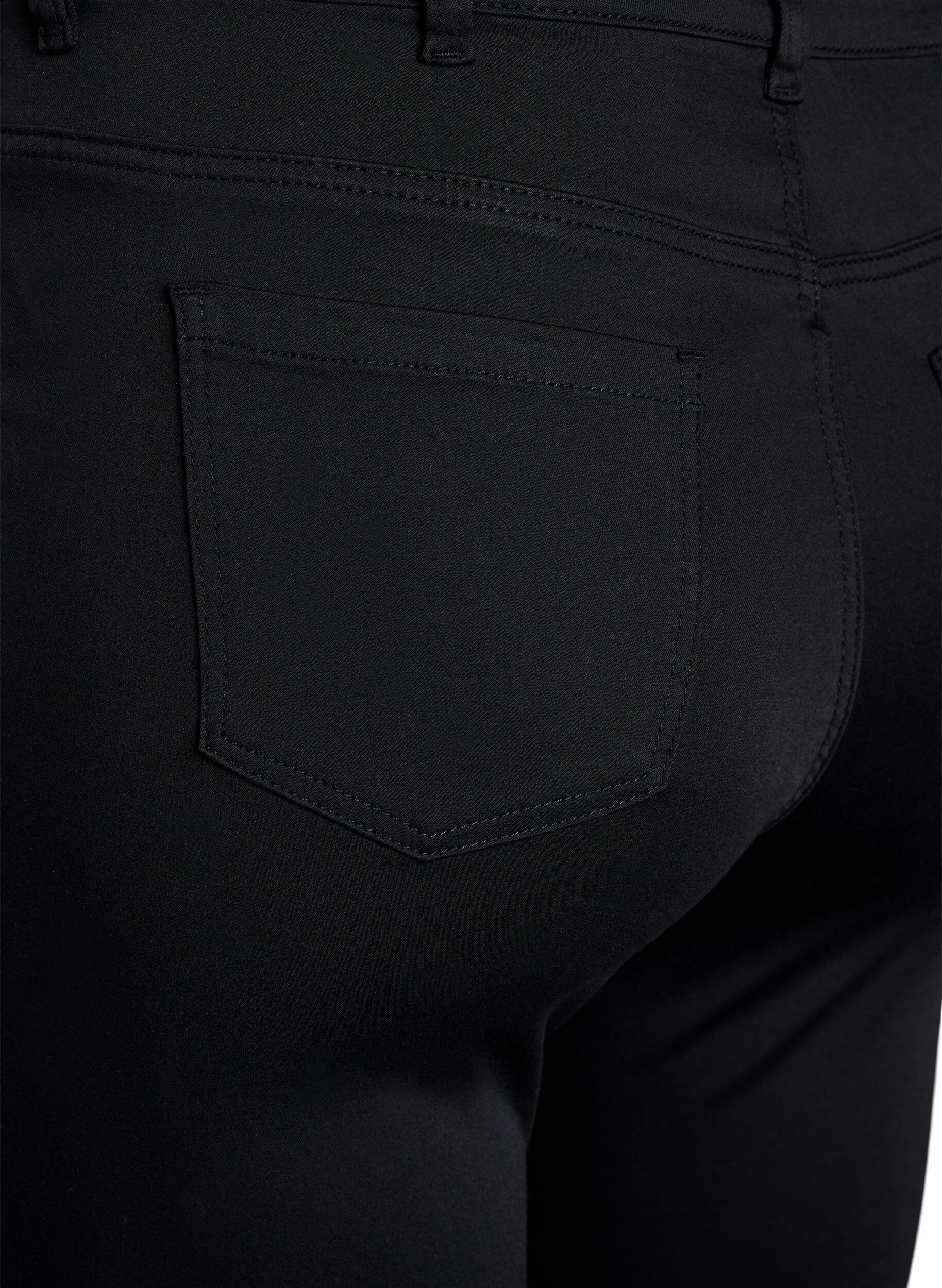Zizzi Stay Black Amy jeans med h&oslash;y midje, Svart, Packshot image number 3