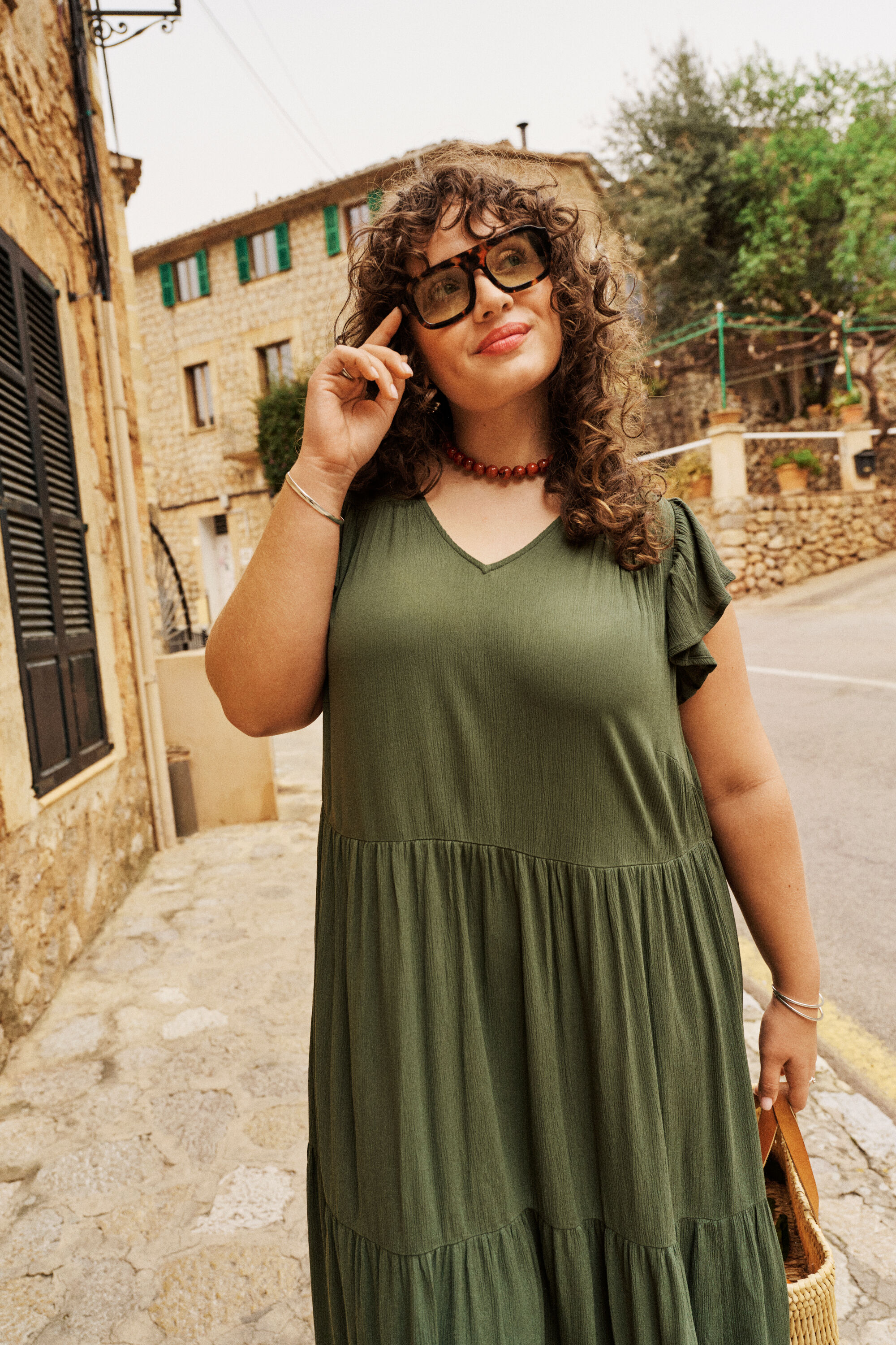 Olivengr&oslash;nn bohemsk stil med varme, , Model