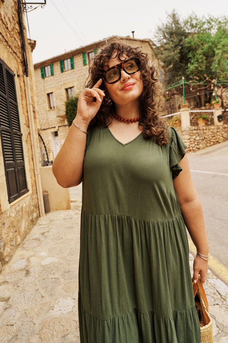 Olivengr&oslash;nn bohemsk stil med varme, , Model