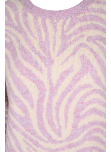 Strikket genser med mønster, Lavender  Mel Comb., Packshot image number 2
