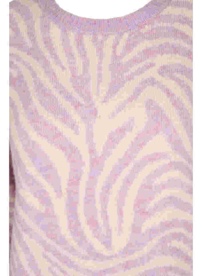 Strikket genser med mønster, Lavender  Mel Comb., Packshot image number 2