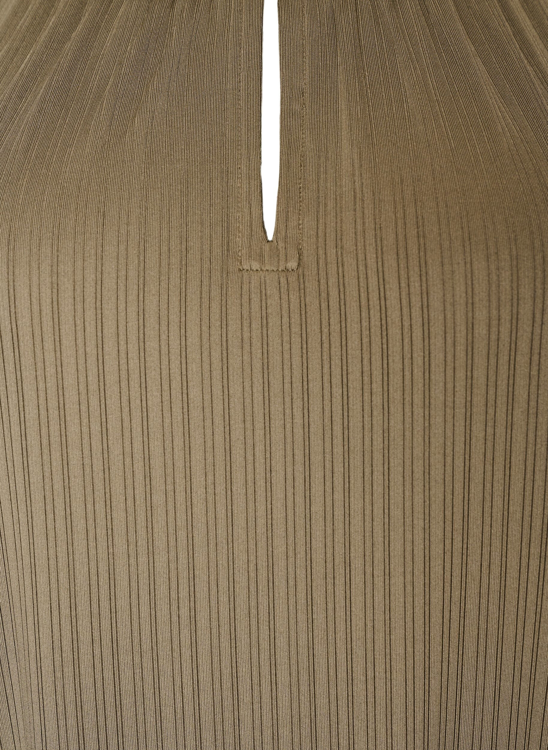 ZizziJerseytunika med teksturerte striper, Brun, Packshot image number 2