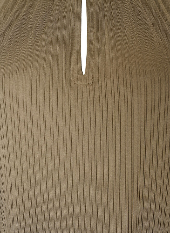 Jerseytunika med teksturerte striper, Brun, Packshot image number 2