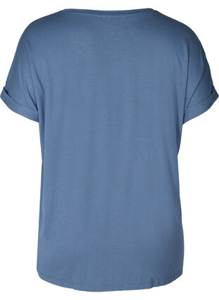 T-skjorte i viskosemiks med rund hals, Vintage Indigo, Packshot image number 1