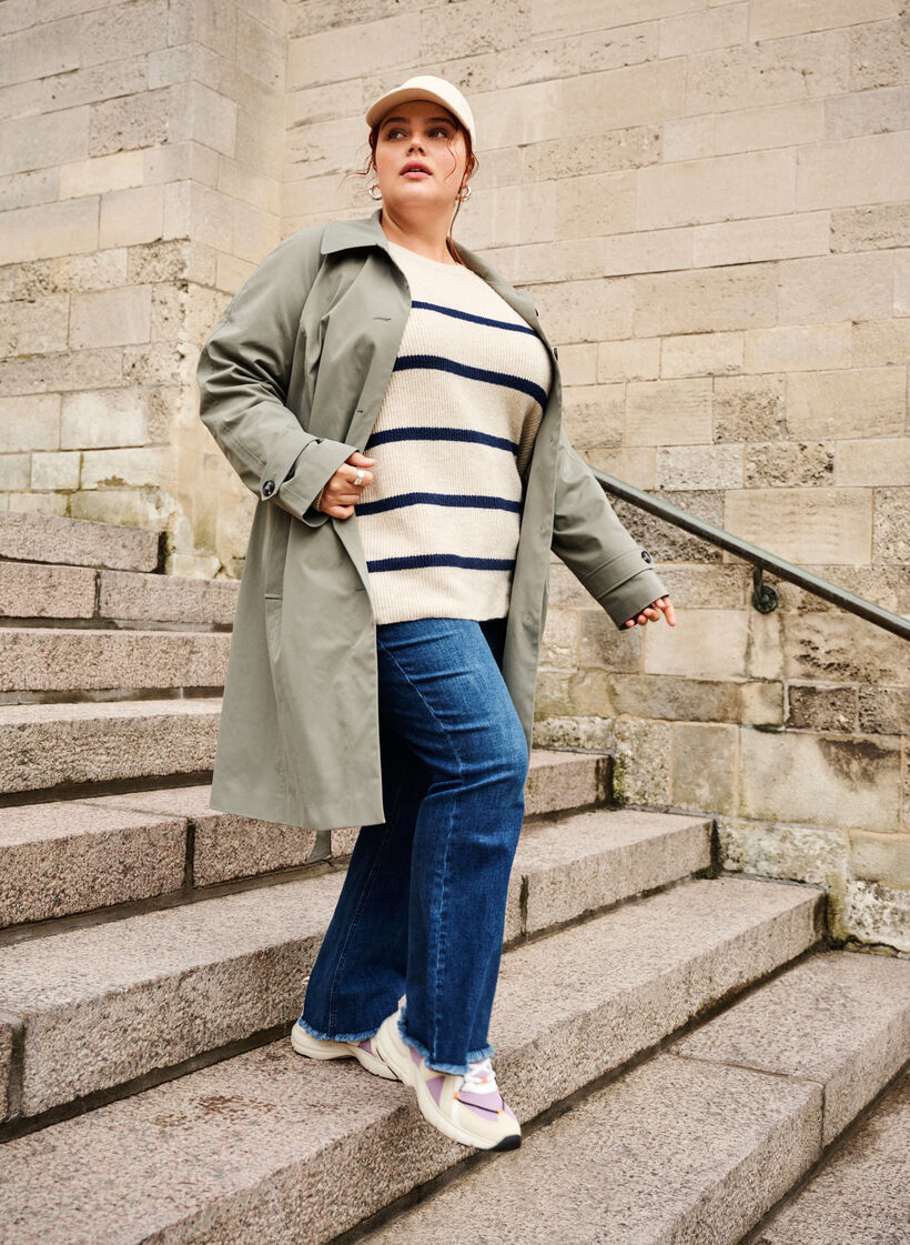 Trenchcoat med lommer og belte, Sea Spray, Image image number 0